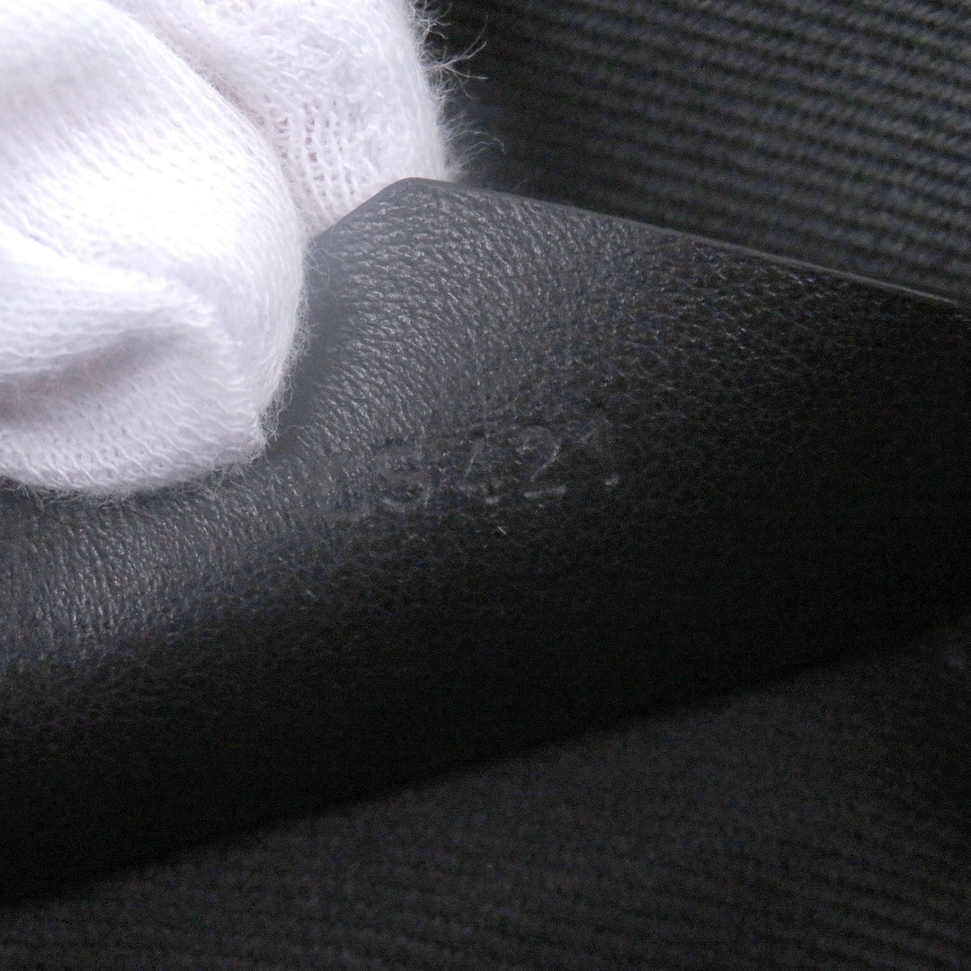 Excellent MONTBLANC Clutch bag white star black Soft grain calf Leather mens