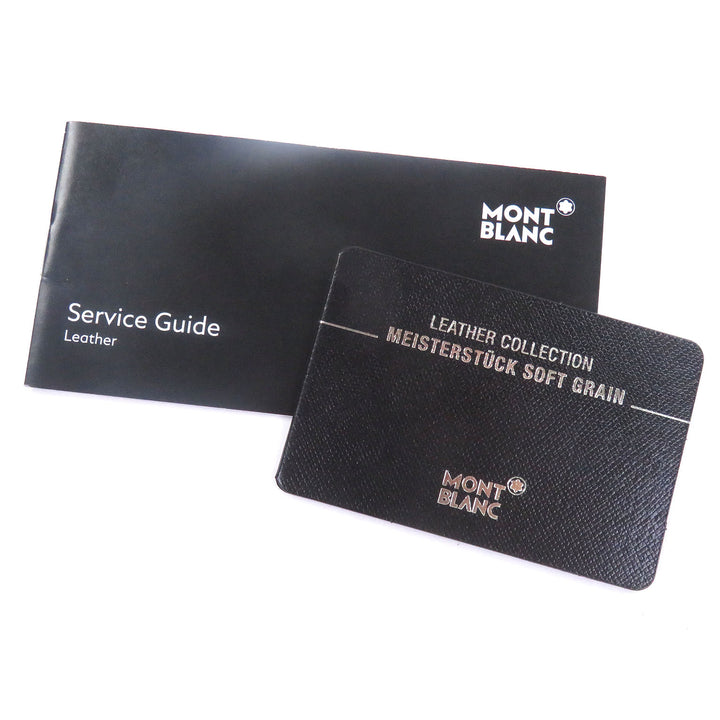 Excellent MONTBLANC Clutch bag white star black Soft grain calf Leather mens