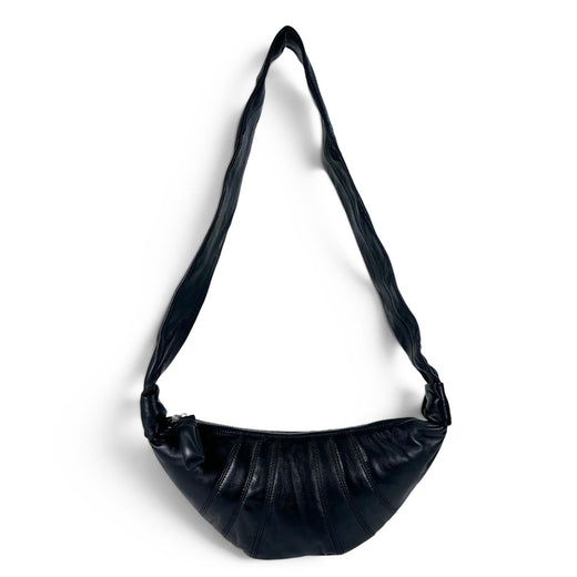 Pristine LEMAIRE Shoulder Bag Small Croissant black Lamb leather BG0003 LL095