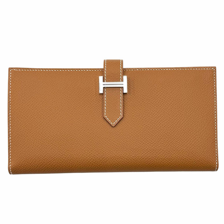 Pristine HERMES Bifold Wallet Beansufla Epsom Leather Women
