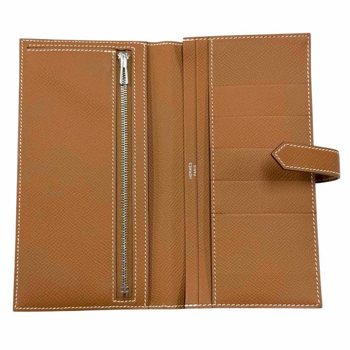 Pristine HERMES Bifold Wallet Beansufla Epsom Leather Women