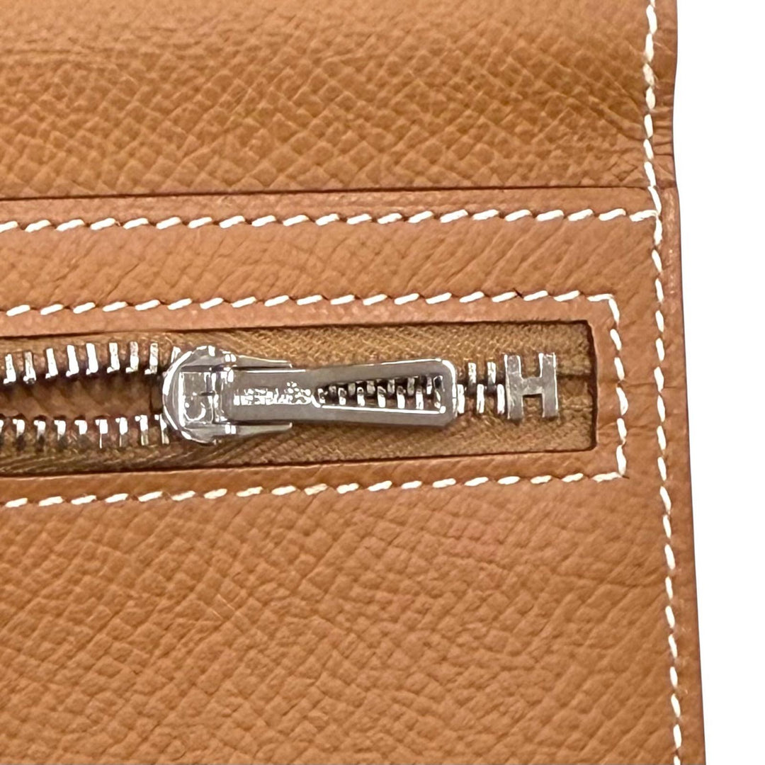 Pristine HERMES Bifold Wallet Beansufla Epsom Leather Women