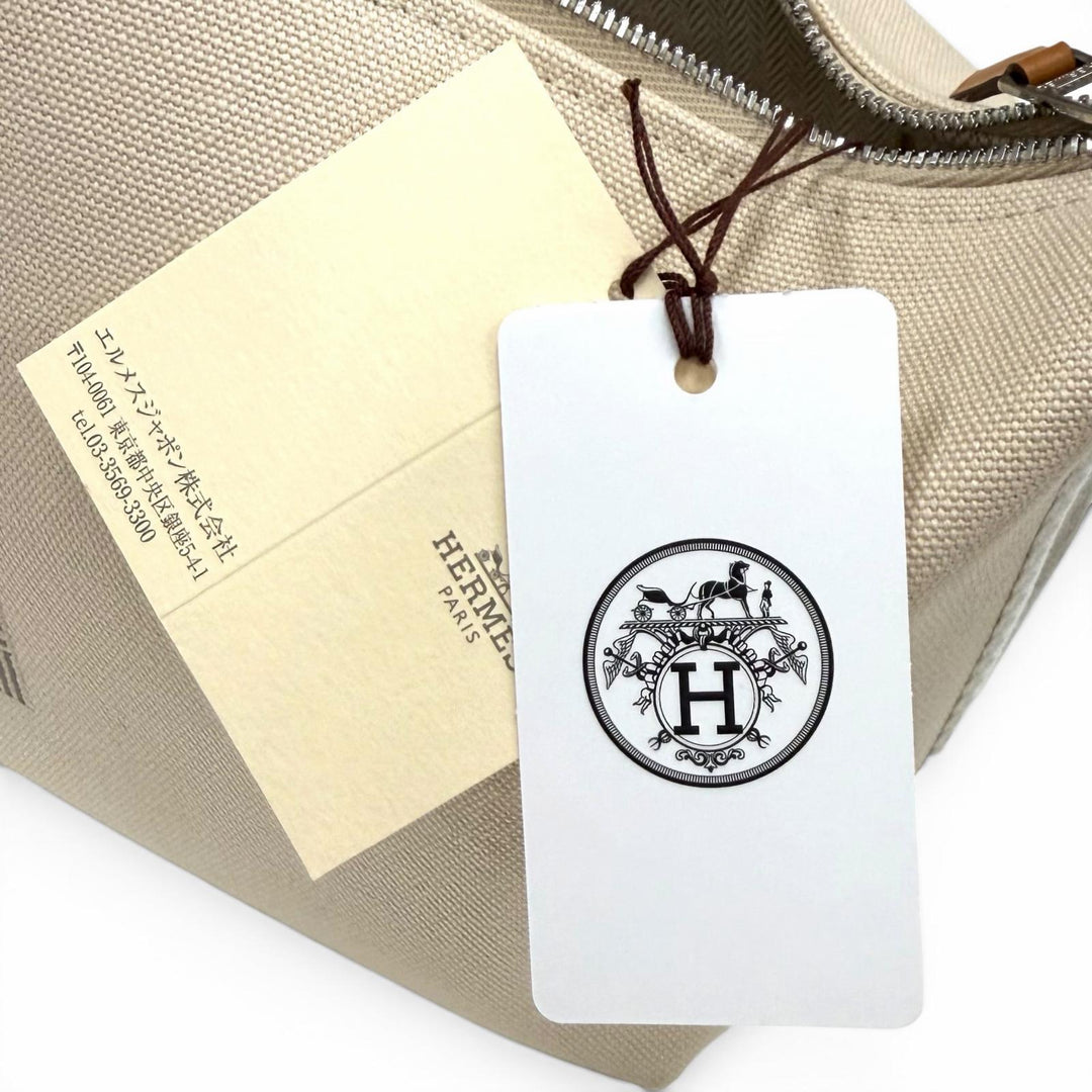 Pristine HERMES Pouch Brid a Black PM Bus pouch cotton Women