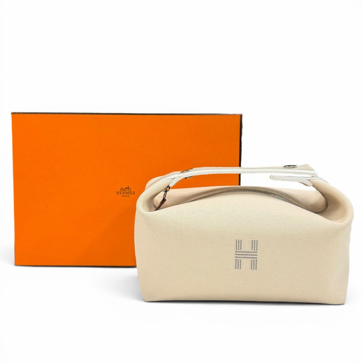 Pristine HERMES Pouch Brid a Black PM Bus pouch cotton Women