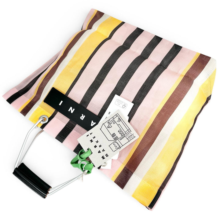 Pristine MARNI Handbag Flower cafe Marni Market Stripe multicolor SHMHR08A01
