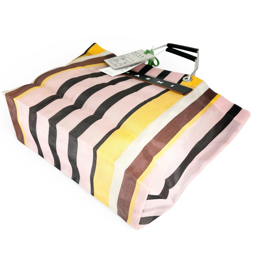 Pristine MARNI Handbag Flower cafe Marni Market Stripe multicolor SHMHR08A01