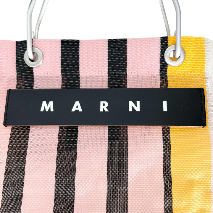 Pristine MARNI Handbag Flower cafe Marni Market Stripe multicolor SHMHR08A01