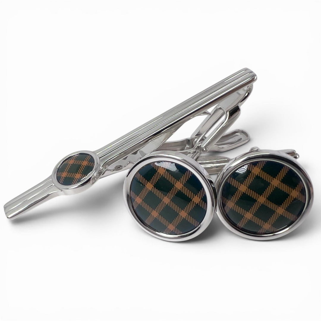 Excellent Dunhill Cufflinks cufflinks Tie pin 2-piece set green mens