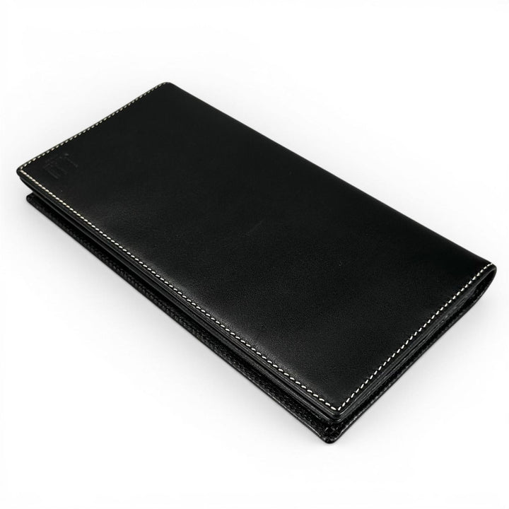 Excellent Dunhill Purse Logo-engraved wallet Bifold Wallet black leather mens