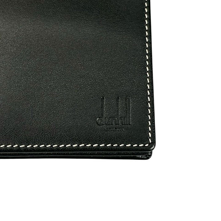 Excellent Dunhill Purse Logo-engraved wallet Bifold Wallet black leather mens