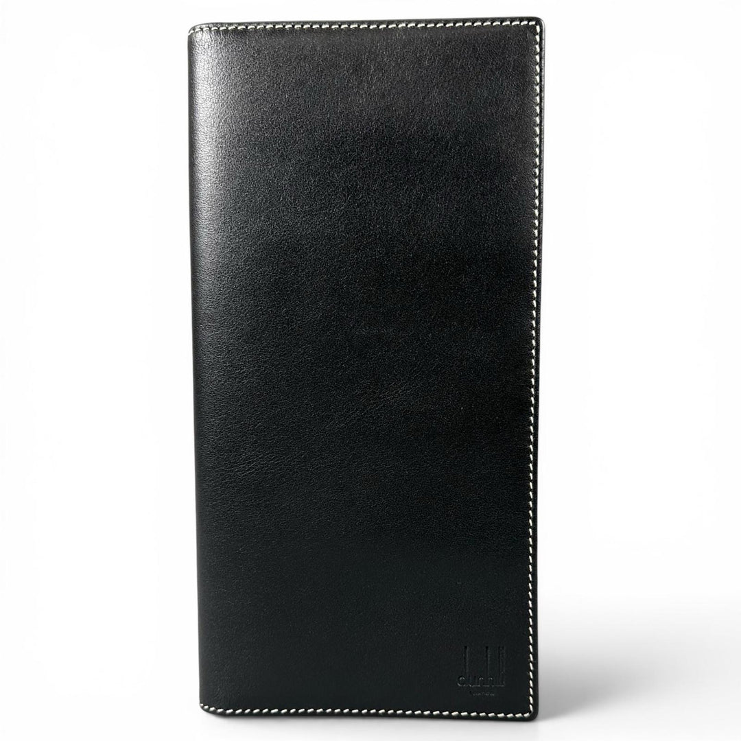 Excellent Dunhill Purse Logo-engraved wallet Bifold Wallet black leather mens