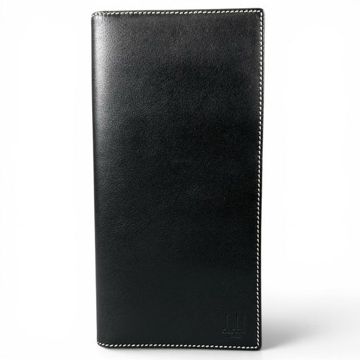 Excellent Dunhill Purse Logo-engraved wallet Bifold Wallet black leather mens