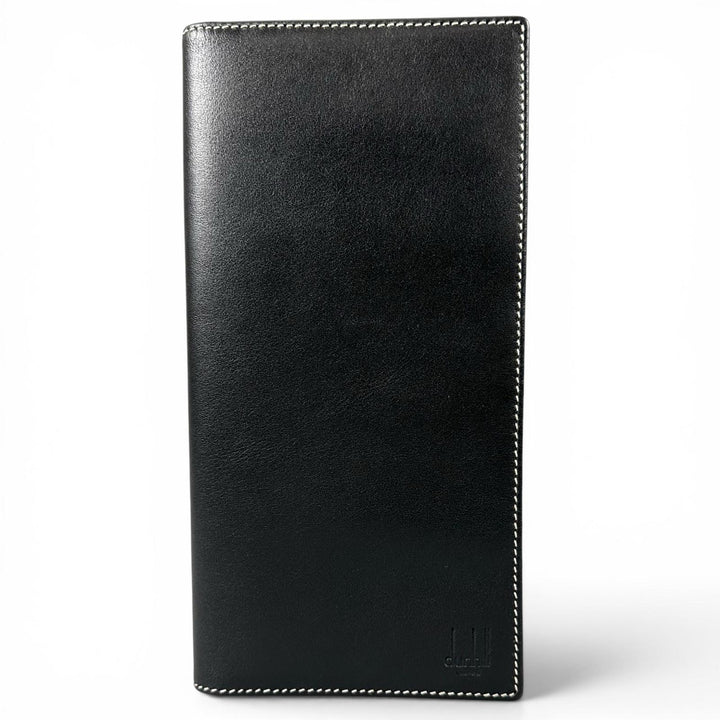 Excellent Dunhill Purse Logo-engraved wallet Bifold Wallet black leather mens