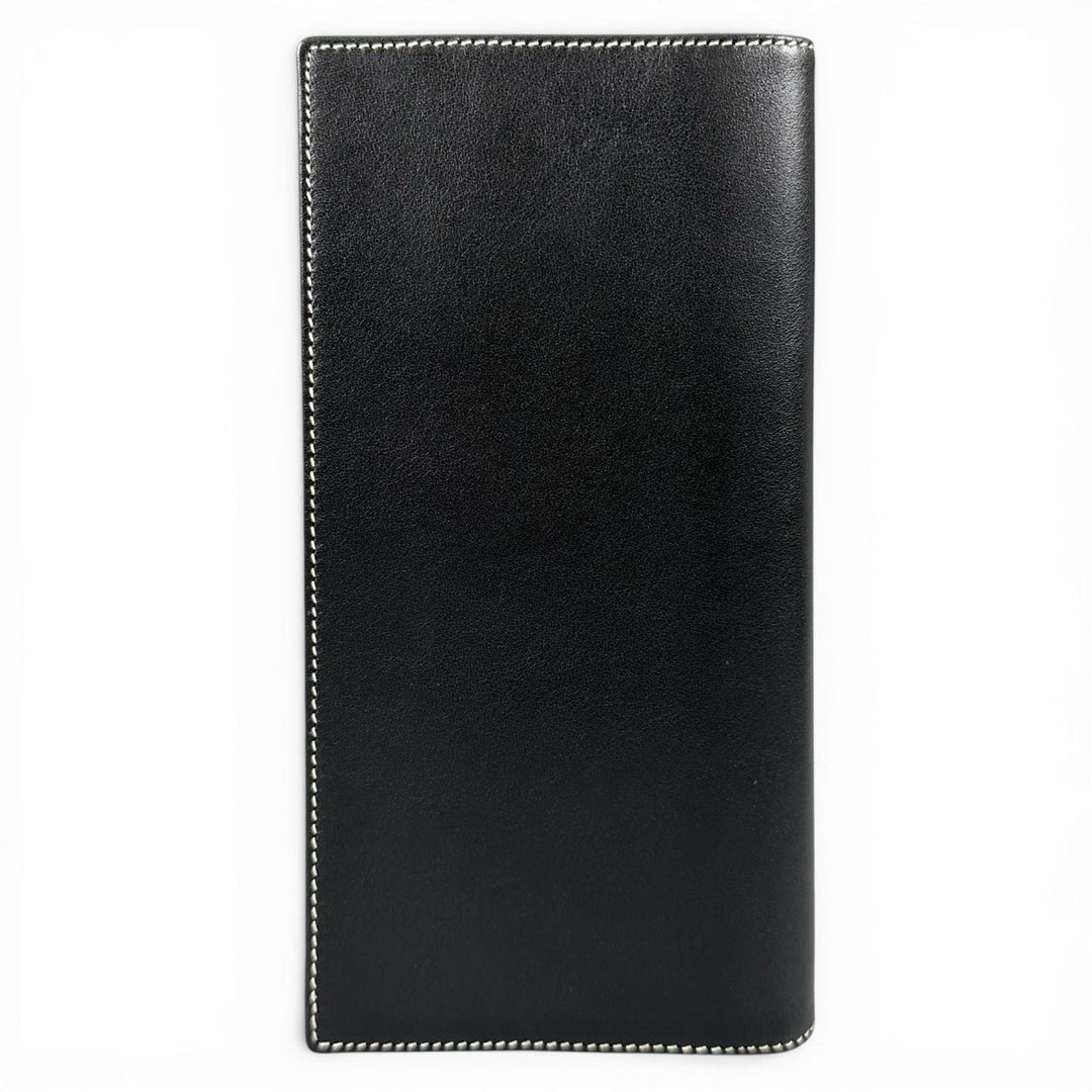 Excellent Dunhill Purse Logo-engraved wallet Bifold Wallet black leather mens
