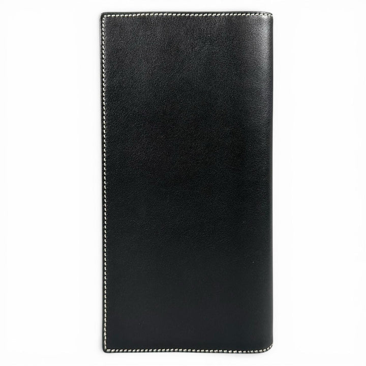 Excellent Dunhill Purse Logo-engraved wallet Bifold Wallet black leather mens