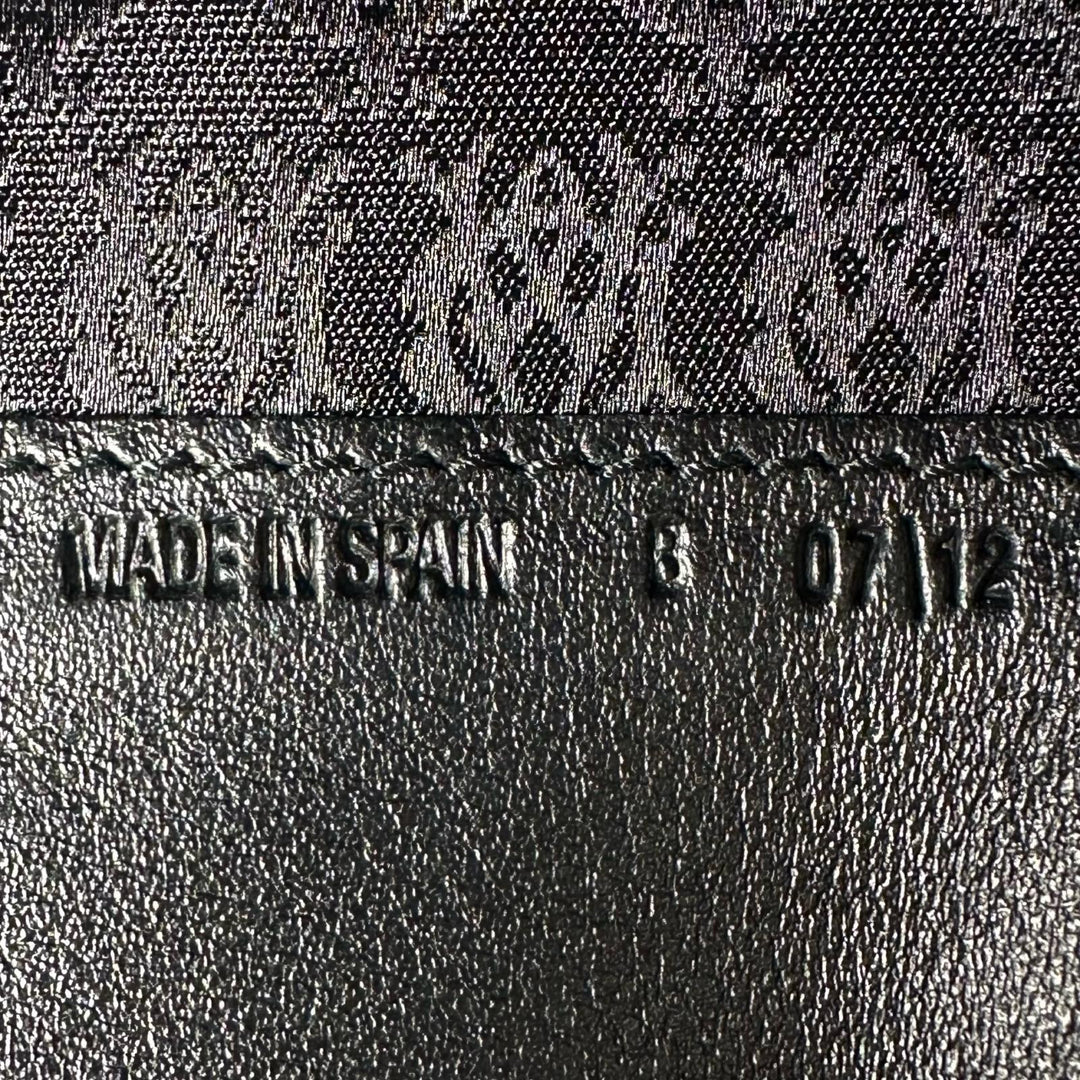 Excellent Dunhill Purse Logo-engraved wallet Bifold Wallet black leather mens