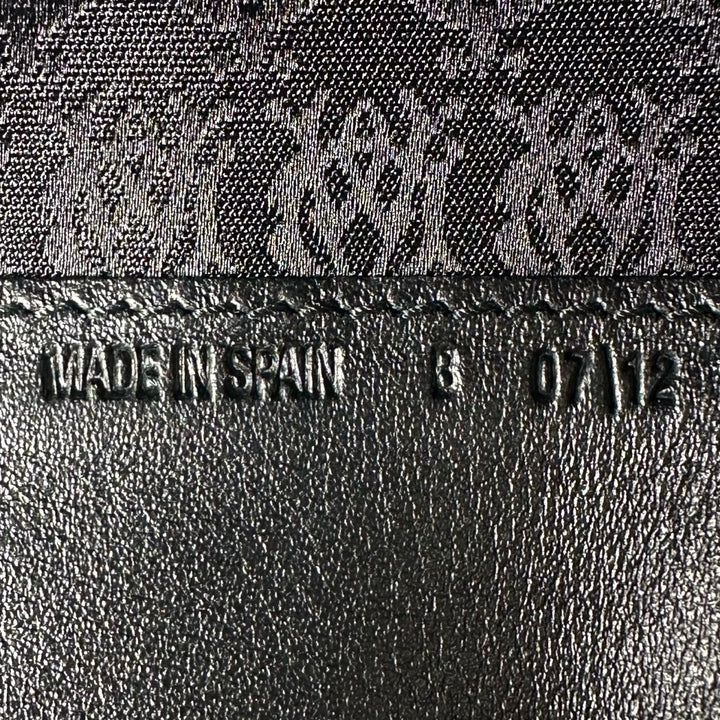 Excellent Dunhill Purse Logo-engraved wallet Bifold Wallet black leather mens