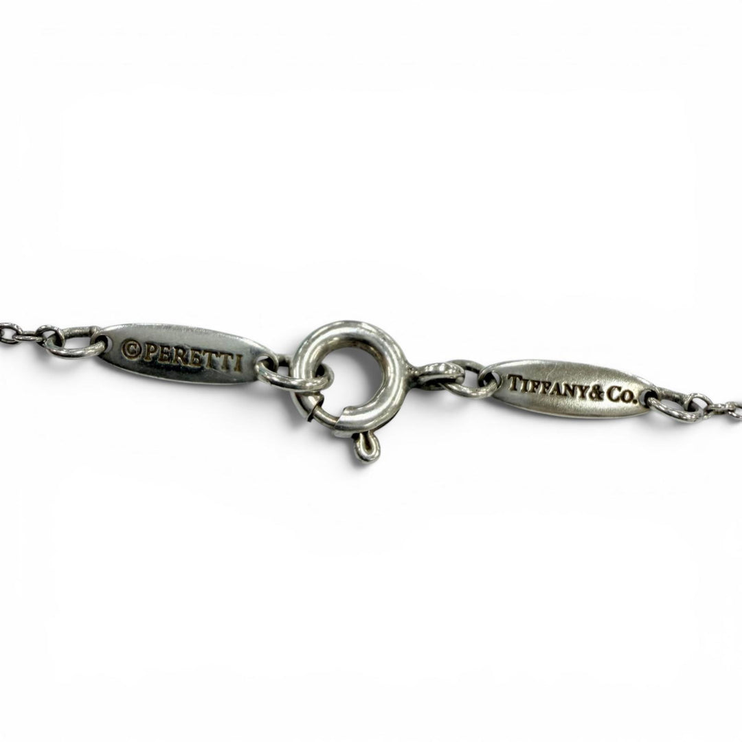 Great TIFFANY&Co. Necklace Double Open Heart Extra Mini Necklace Silver AG925