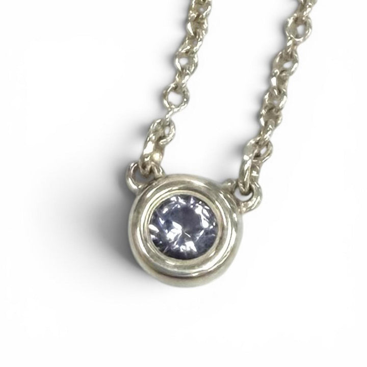 Great TIFFANY&Co. Necklace Color by the Yard Tanzanite Pendant Silver 925 Women