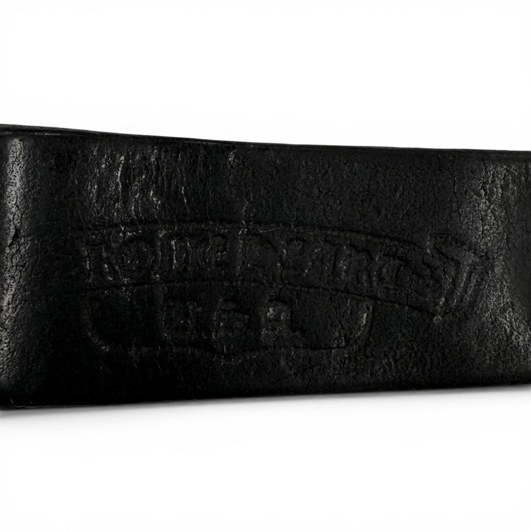 Great CHROME HEARTS key ring Crossball button belt loop black leather mens
