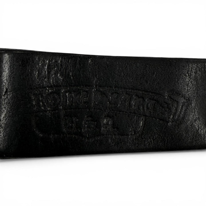 Great CHROME HEARTS key ring Crossball button belt loop black leather mens