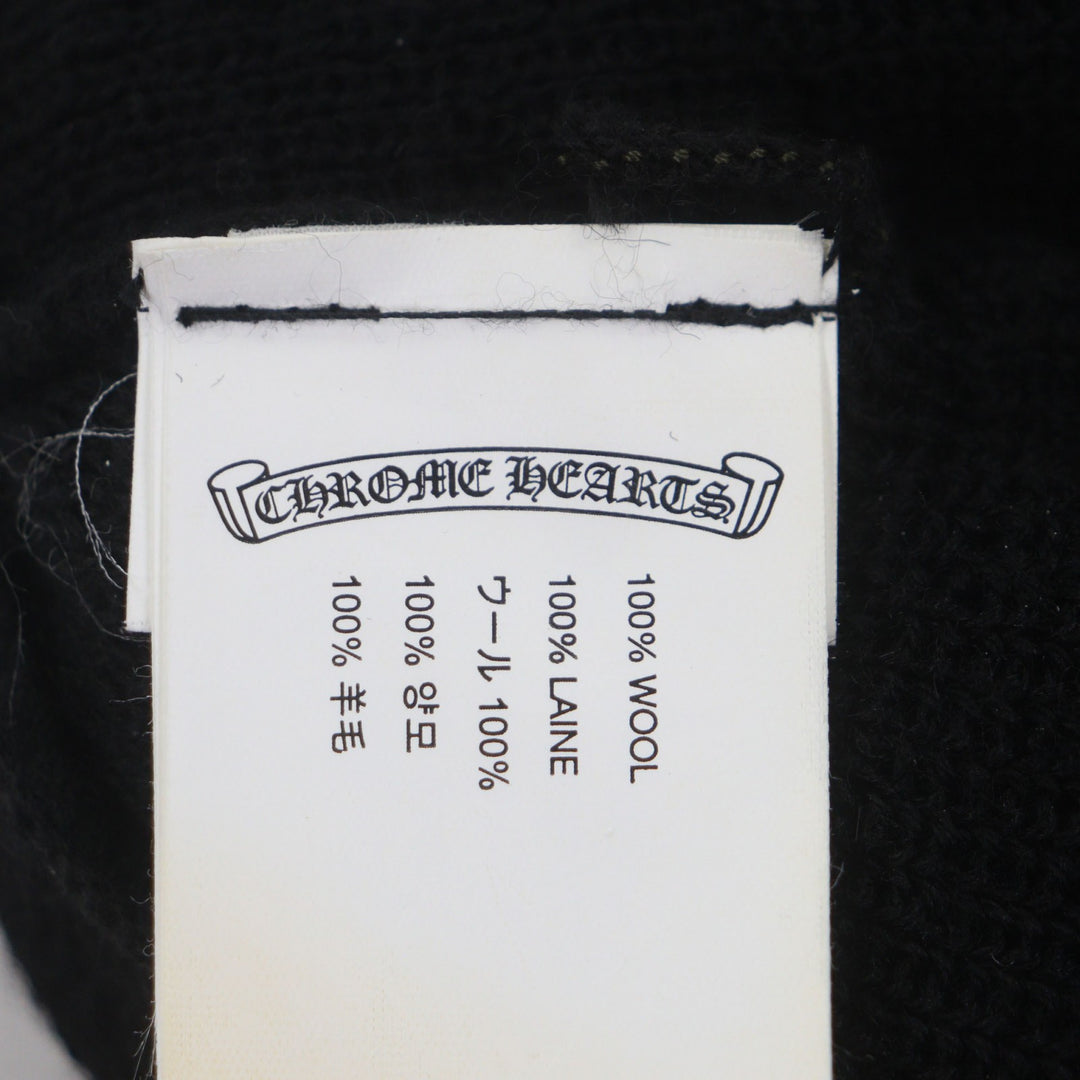 Very Good CHROME HEARTS Knit cap CH embroidered hat beanie black wool mens