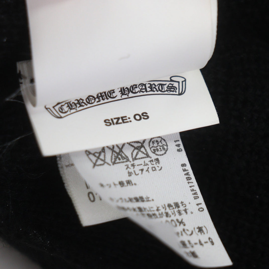 Very Good CHROME HEARTS Knit cap CH embroidered hat beanie black wool mens