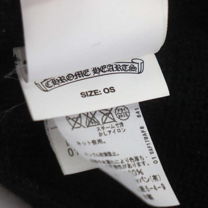 Very Good CHROME HEARTS Knit cap CH embroidered hat beanie black wool mens