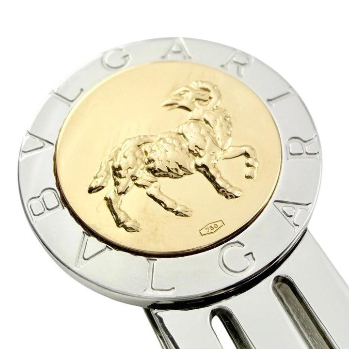 Excellent BVLGARI Money clip Bvlgari Bvlgari Combination Circle Logo Aries gold