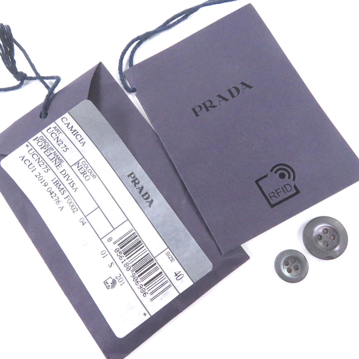 Great PRADA Long sleeve shirt Triangle logo button-down
