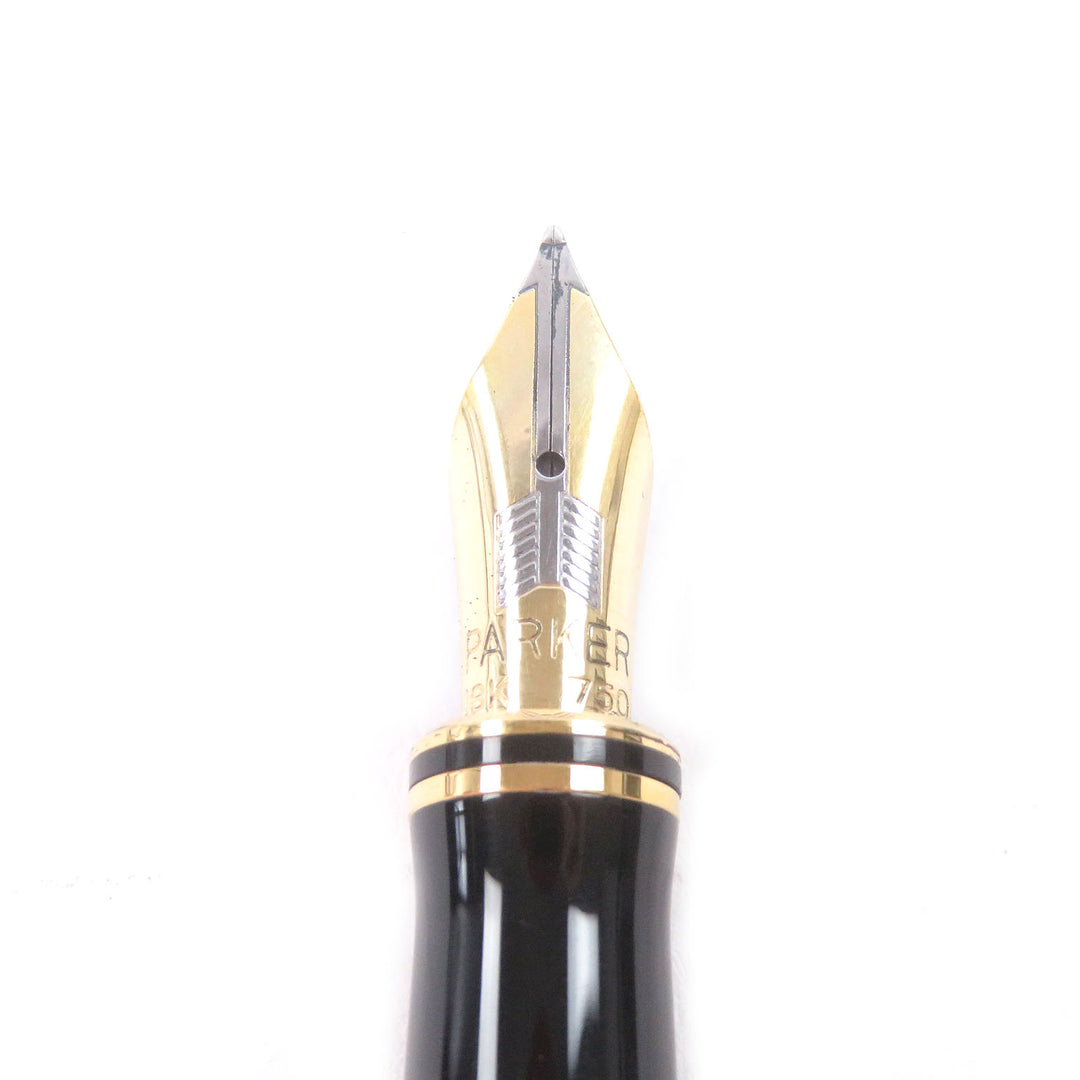 Great PARKER fountain pen Duofield International 90s Marble Red 18K mens
