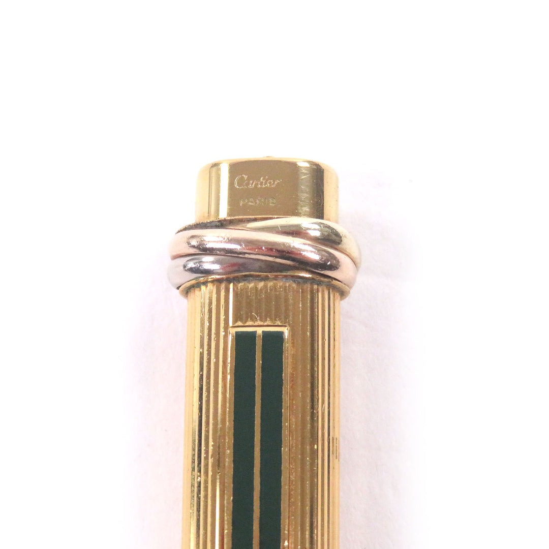 Very Good Cartier Ballpoint pen Trinity Stripe Pattern gold mens
