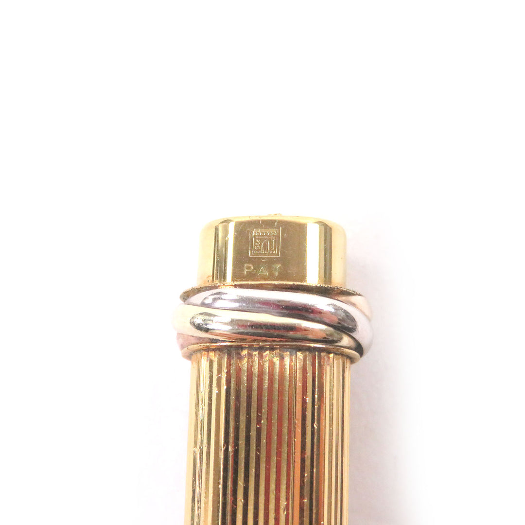 Very Good Cartier Ballpoint pen Trinity Stripe Pattern gold mens