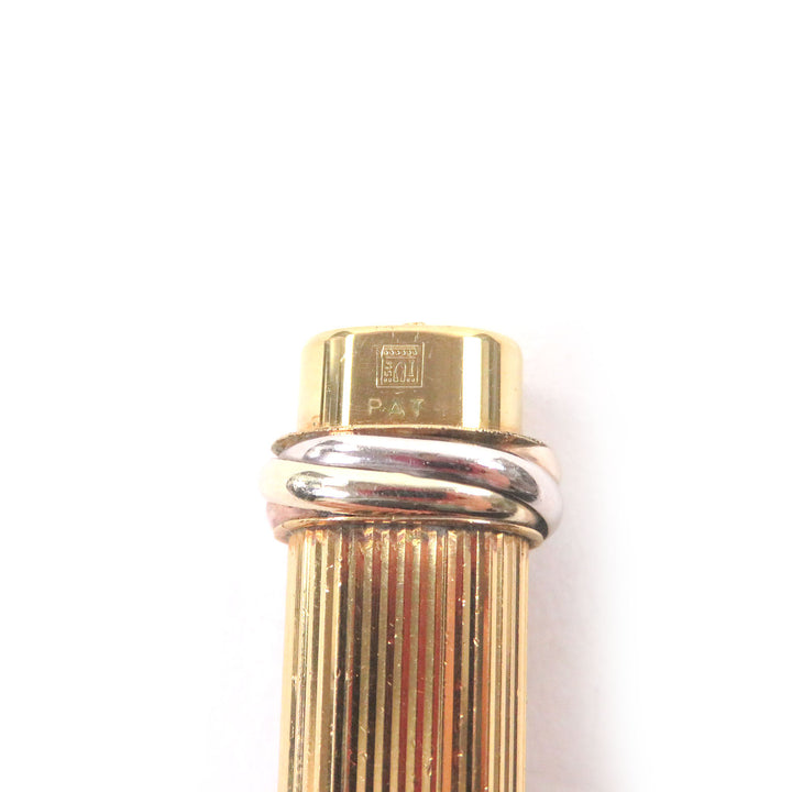 Very Good Cartier Ballpoint pen Trinity Stripe Pattern gold mens