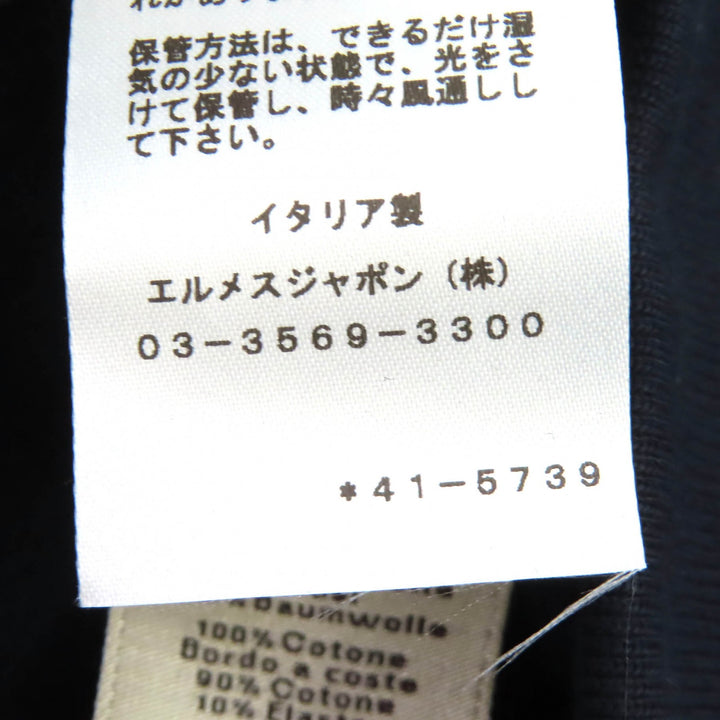 Excellent HERMES hoodie Stitch design half-zip pullover Dark navy cotton mens S