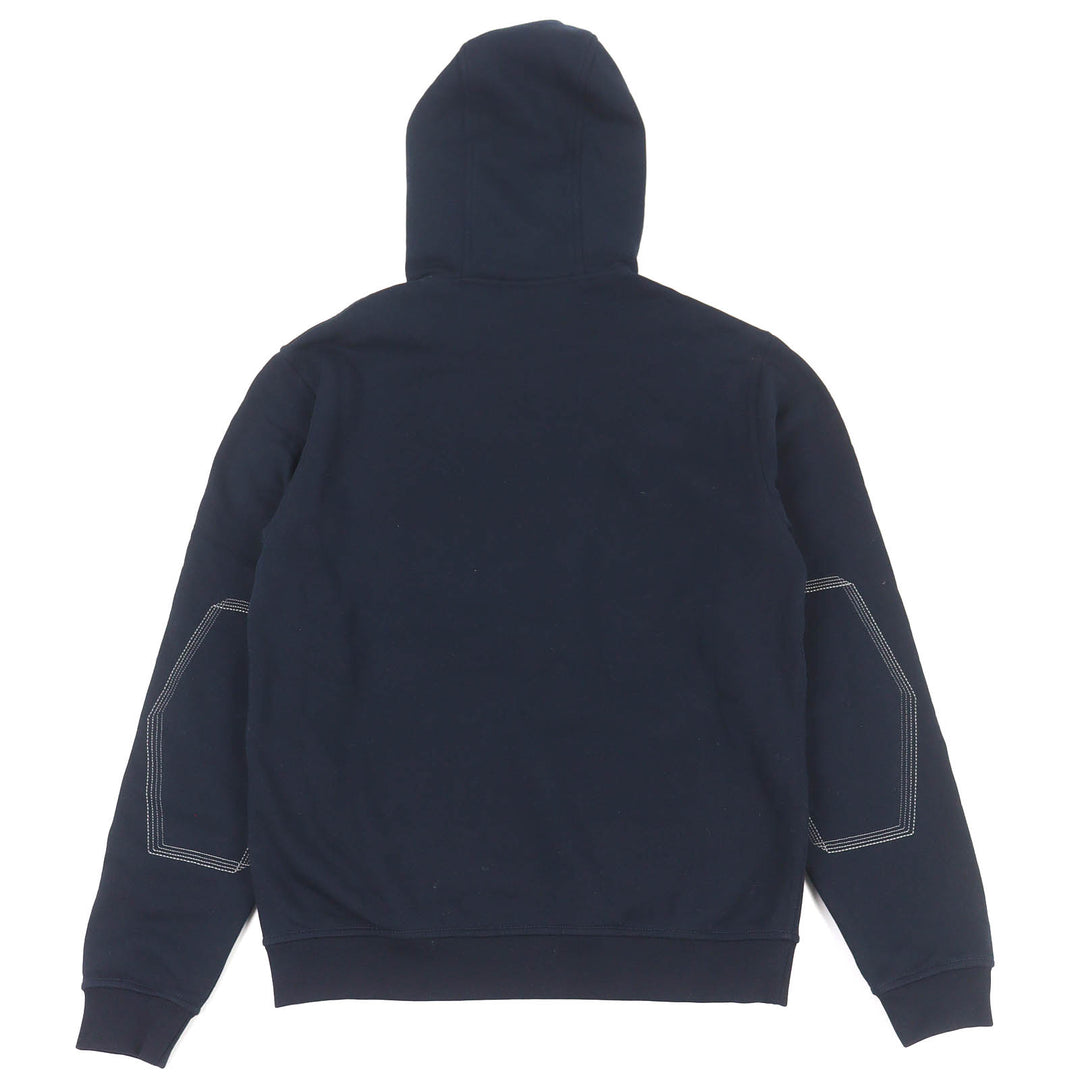 Excellent HERMES hoodie Stitch design half-zip pullover Dark navy cotton mens S