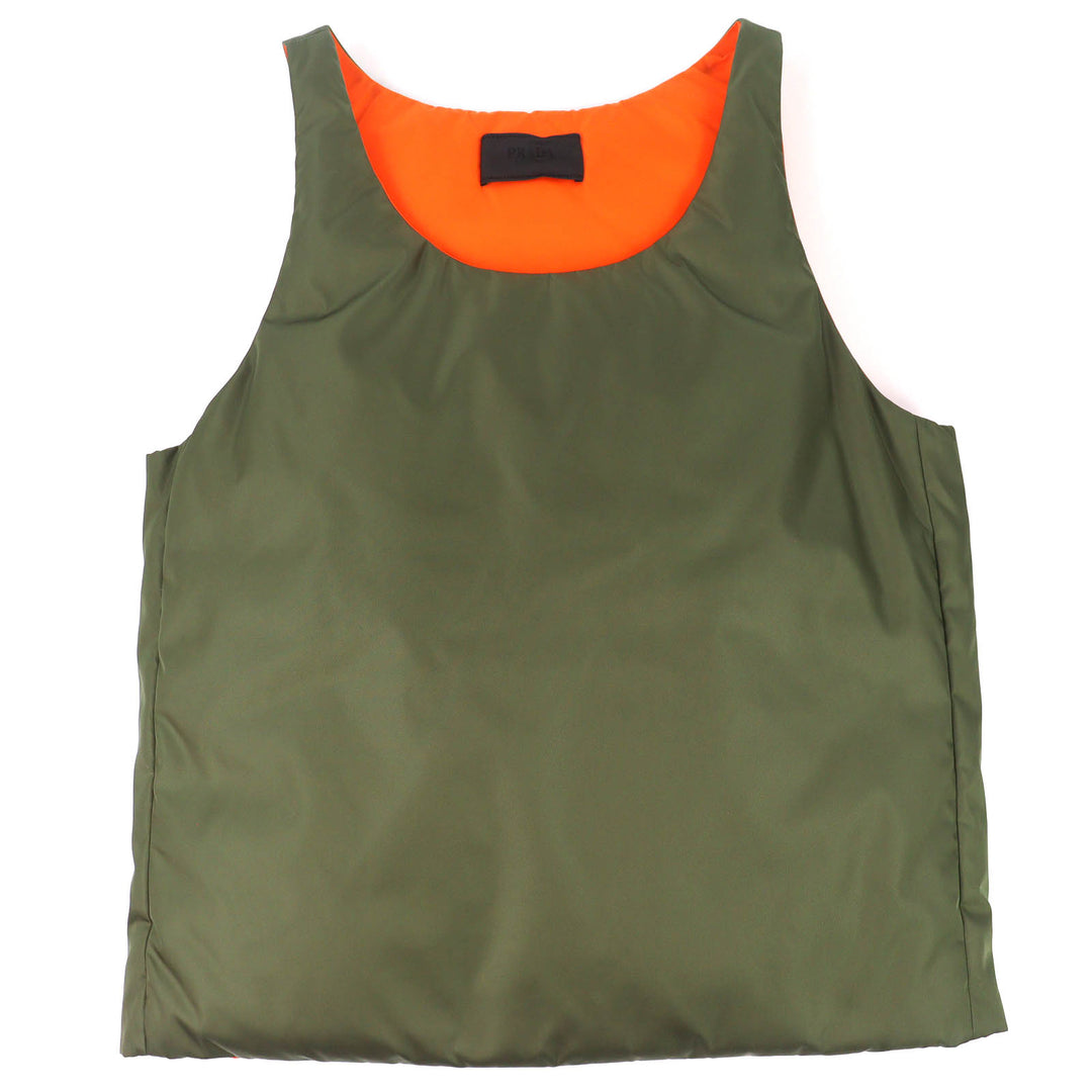 Excellent PRADA Down vest Padded nylon vest RE-NYLON pullover Military S SGC386