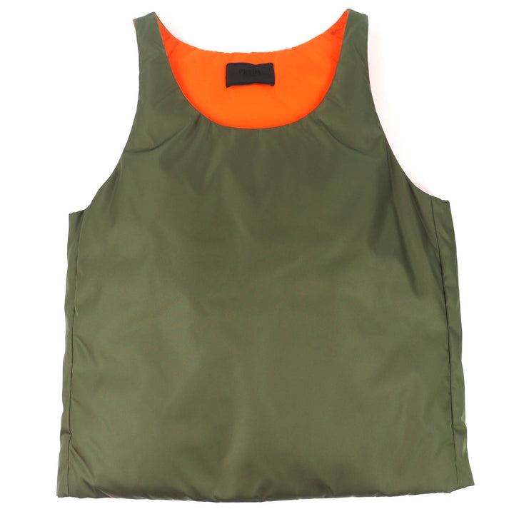 Excellent PRADA Down vest Padded nylon vest RE-NYLON pullover Military S SGC386