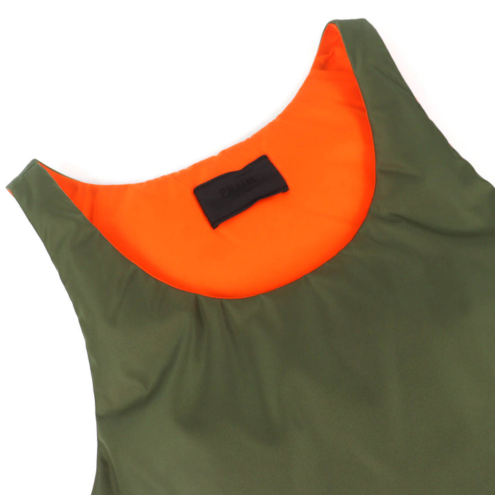 Excellent PRADA Down vest Padded nylon vest RE-NYLON pullover Military S SGC386