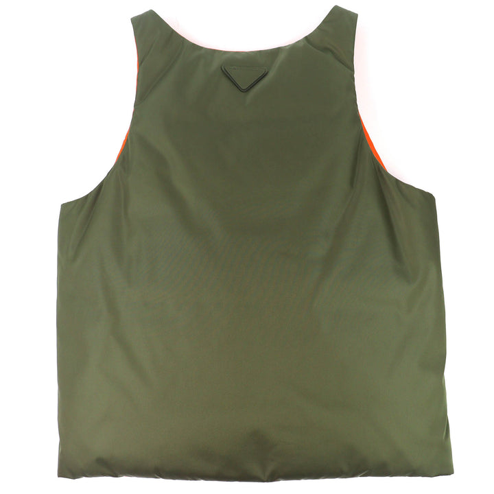 Excellent PRADA Down vest Padded nylon vest RE-NYLON pullover Military S SGC386