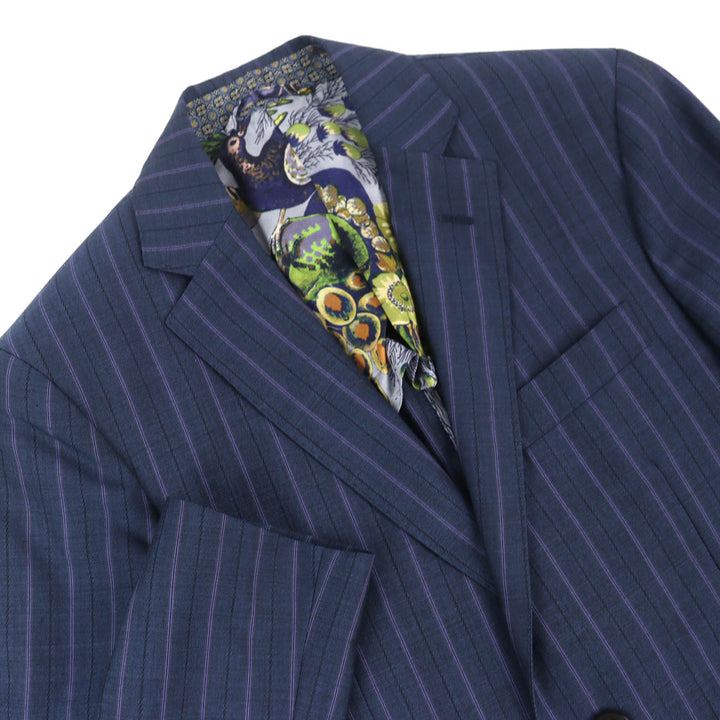 Excellent ETRO All-over lining, striped single-breasted suit, two-piece set 46