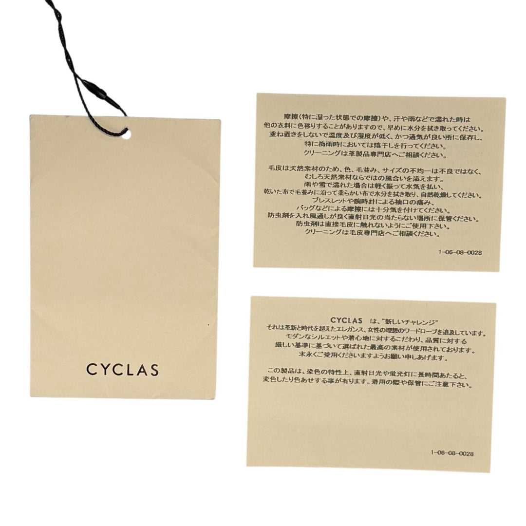 Great CYCLAS Mouton jacket Navy Sheep leather Women 36 1-0608-0028
