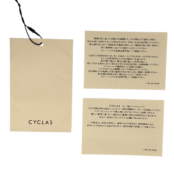 Great CYCLAS Mouton jacket Navy Sheep leather Women 36 1-0608-0028