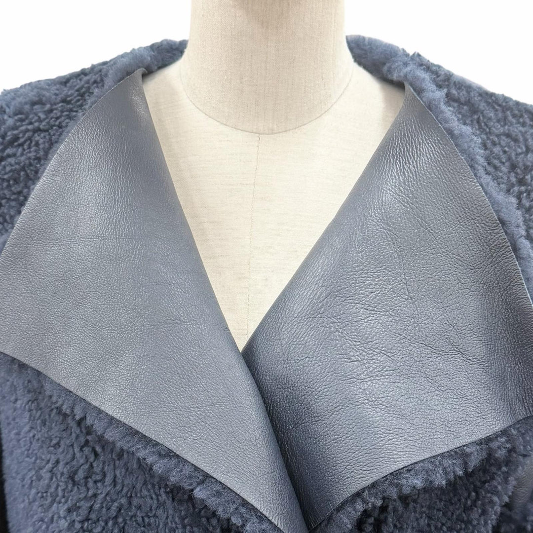 Great CYCLAS Mouton jacket Navy Sheep leather Women 36 1-0608-0028