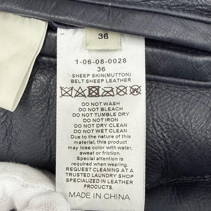 Great CYCLAS Mouton jacket Navy Sheep leather Women 36 1-0608-0028