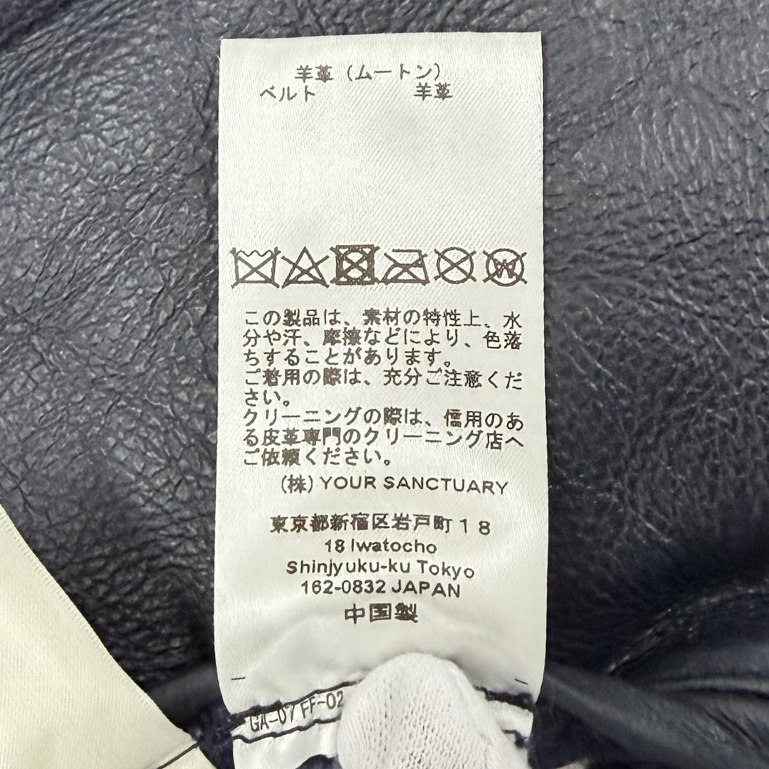 Great CYCLAS Mouton jacket Navy Sheep leather Women 36 1-0608-0028