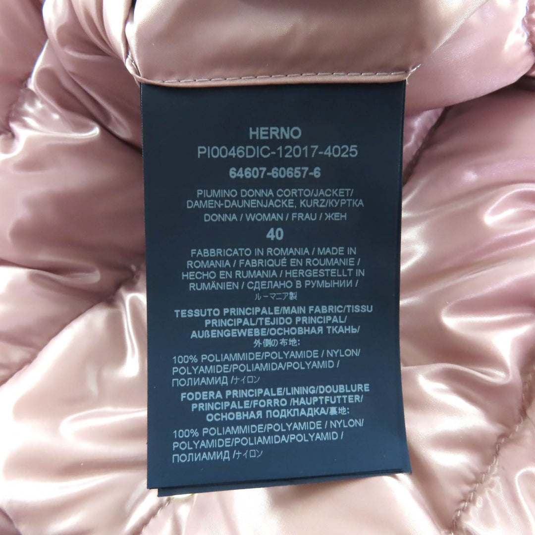 Excellent Herno Down jacket pink Nylon Women 40 PI0046DIC