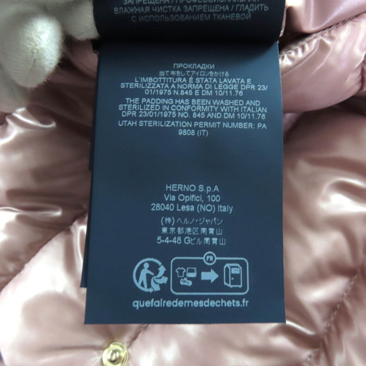 Excellent Herno Down jacket pink Nylon Women 40 PI0046DIC