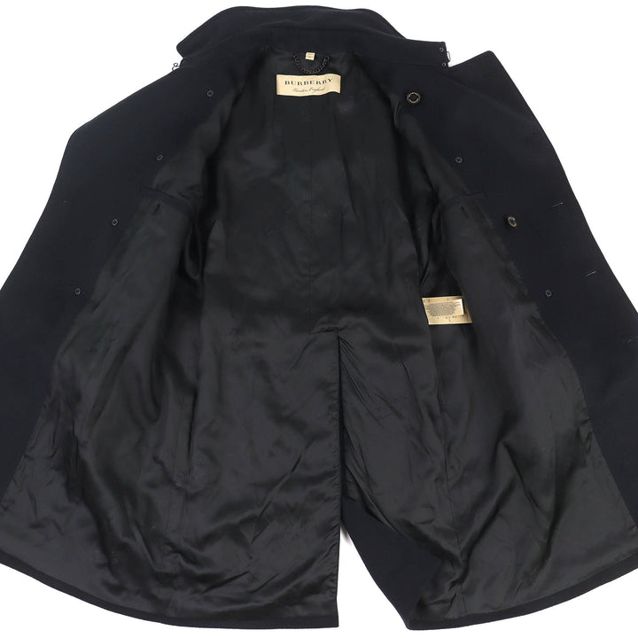 Great BURBERRY Belted logo-button double-breasted coat black cashmere 54 4057086