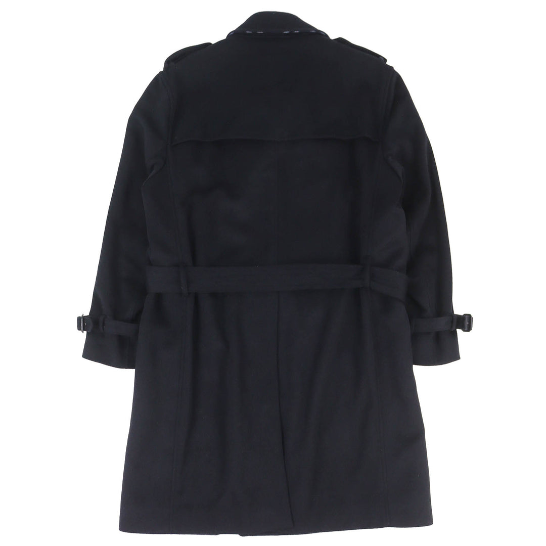 Great BURBERRY Belted logo-button double-breasted coat black cashmere 54 4057086